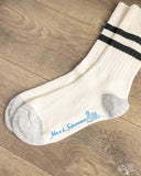 Merz b. Schwanen GS05 Striped Cotton Socks - Nature / Black