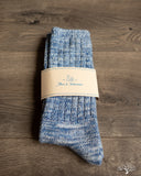 Merz b. Schwanen GS07 Organic Cotton Mélange Socks - Denim Blue/Nature