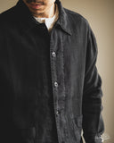Merz b. Schwanen JKT08LI Cropped Worker's Linen Jacket - Deep Black