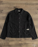 Merz b. Schwanen JKT08LI Cropped Worker's Linen Jacket - Deep Black