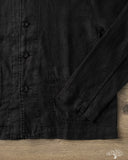 Merz b. Schwanen JKT08LI Cropped Worker's Linen Jacket - Deep Black
