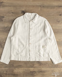 Merz b. Schwanen JKT08LI Cropped Worker's Linen Jacket - Light Stone