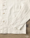 Merz b. Schwanen JKT08LI Cropped Worker's Linen Jacket - Light Stone