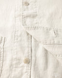 Merz b. Schwanen JKT08LI Cropped Worker's Linen Jacket - Light Stone