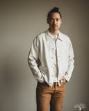 Merz b. Schwanen JKT08LI Cropped Worker's Linen Jacket - Light Stone