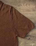 Merz b. Schwanen KNITPOLO02 Cotton Short-Sleeve Knit Polo - Chocolate
