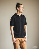 Merz b. Schwanen KNITPOLO02 Cotton Short-Sleeve Knit Polo - Dark Navy