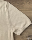 Merz b. Schwanen KNITPOLO02 Cotton Short-Sleeve Knit Polo - Sand