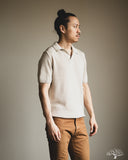 Merz b. Schwanen KNITPOLO02 Cotton Short-Sleeve Knit Polo - Sand