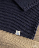 Merz b. Schwanen LOCC02 Relaxed Fit Merino-Cashmere Ribbed Pullover - Dark Navy