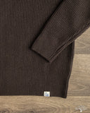 Merz b. Schwanen LOCC02 Relaxed Fit Merino-Cashmere Ribbed Pullover - Espresso