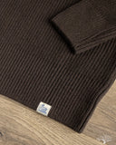 Merz b. Schwanen LOCC02 Relaxed Fit Merino-Cashmere Ribbed Pullover - Espresso