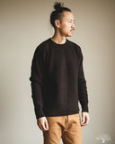 Merz b. Schwanen LOCC02 Relaxed Fit Merino-Cashmere Ribbed Pullover - Espresso