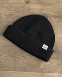 Merz b. Schwanen MWBN05 Merino Wool Ribbed Watch Cap - Deep Black