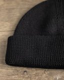 Merz b. Schwanen MWBN05 Merino Wool Ribbed Watch Cap - Deep Black