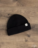 Merz b. Schwanen MWBN05 Merino Wool Ribbed Watch Cap - Deep Black