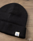 Merz b. Schwanen MWBN05 Merino Wool Ribbed Watch Cap - Deep Black