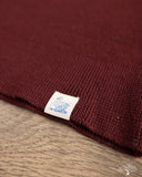 Merz b. Schwanen MWZP04 Merino Wool Ribbed Half-Zip Pullover - Burgundy