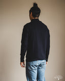 Merz b. Schwanen MWZP04 Merino Wool Ribbed Half-Zip Pullover - Dark Navy