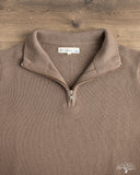 Merz b. Schwanen MWZP04 Merino Wool Ribbed Half-Zip Pullover - Grain