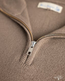Merz b. Schwanen MWZP04 Merino Wool Ribbed Half-Zip Pullover - Grain