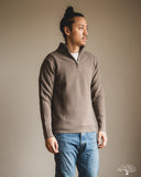 Merz b. Schwanen MWZP04 Merino Wool Ribbed Half-Zip Pullover - Grain