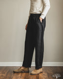 Merz b. Schwanen PANTS05LI Linen Drawstring Pants - Deep Black