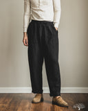 Merz b. Schwanen PANTS05LI Linen Drawstring Pants - Deep Black