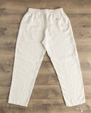 Merz b. Schwanen PANTS05LI Linen Drawstring Pants - Light Stone