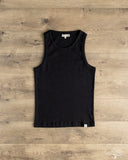 RIBTANK01 Ribbed Tank Top - Deep Black