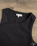 RIBTANK01 Ribbed Tank Top - Deep Black