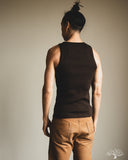 Merz b. Schwanen RIBTANK01 Ribbed Tank Top - Espresso