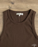 Merz b. Schwanen RIBTANK01 Ribbed Tank Top - Espresso