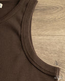 Merz b. Schwanen RIBTANK01 Ribbed Tank Top - Espresso
