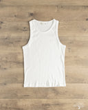 Merz b. Schwanen RIBTANK01 Ribbed Tank Top - White