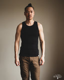 Merz b. Schwanen RIBTANK01 Ribbed Tank Top - Charcoal