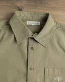 Merz b. Schwanen SHIRT01HB - Herringbone Long-Sleeve Shirt - Army