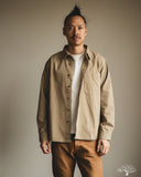 Merz b. Schwanen SHIRT01HB - Herringbone Long-Sleeve Shirt - Dusted Khaki