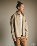 Merz b. Schwanen SHIRT01HB - Herringbone Long-Sleeve Shirt - Dusted Khaki