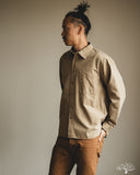 Merz b. Schwanen SHIRT01HB - Herringbone Long-Sleeve Shirt - Dusted Khaki