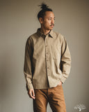 Merz b. Schwanen SHIRT01HB - Herringbone Long-Sleeve Shirt - Dusted Khaki