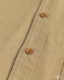 Merz b. Schwanen SHIRT01HB - Herringbone Long-Sleeve Shirt - Dusted Khaki
