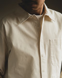 Merz b. Schwanen SHIRT01HB - Herringbone Long-Sleeve Shirt - Nature