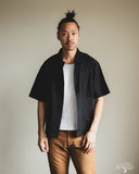 Merz b. Schwanen SHIRT09LP Lightweight Cotton Poplin Short-Sleeve Shirt - Deep Black