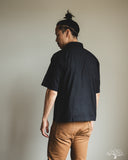 Merz b. Schwanen SHIRT09LP Lightweight Cotton Poplin Short-Sleeve Shirt - Deep Black
