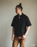 Merz b. Schwanen SHIRT09LP Lightweight Cotton Poplin Short-Sleeve Shirt - Deep Black