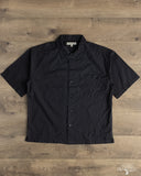 Merz b. Schwanen SHIRT09LP Lightweight Cotton Poplin Short-Sleeve Shirt - Deep Black