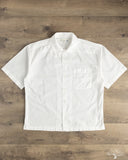 Merz b. Schwanen SHIRT09LP Lightweight Cotton Poplin Short-Sleeve Shirt - White