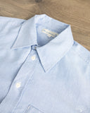 Merz b. Schwanen SHIRT11OX Modern-Cut Cotton Oxford Long-Sleeve Shirt - Light Blue / White