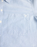 Merz b. Schwanen SHIRT11OX Modern-Cut Cotton Oxford Long-Sleeve Shirt - Light Blue / White